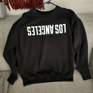 RSDNLA Men's Crewneck Sweatshirt Large Black Los Angeles Logo